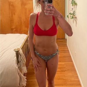Athleta Red Strappy Bikini Top
